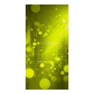 Póster Portal de Luz Geométrica Amarela Neon