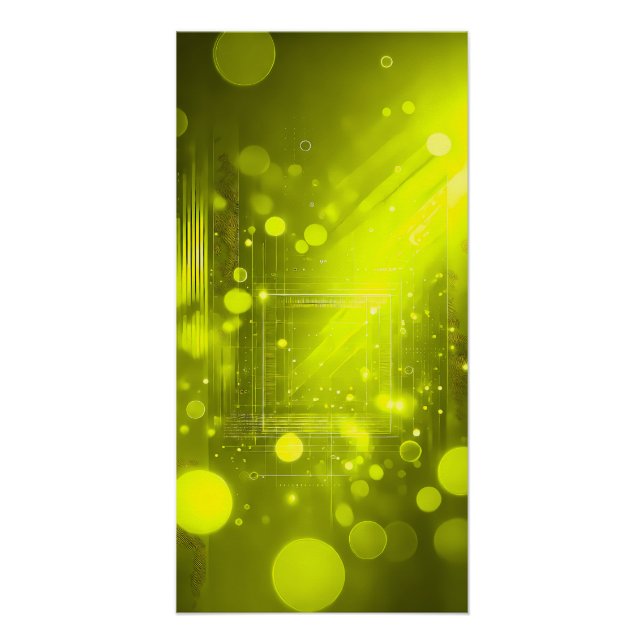 Póster Portal de Luz Geométrica Amarela Neon (Frente)