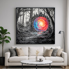 Poster Portal de Realm Colorido - Estilo de Ilustração de