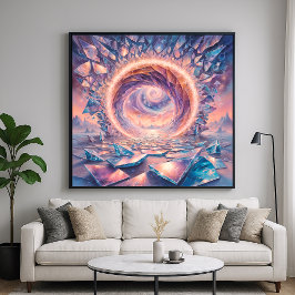 Poster Portal Dimensional - Estilo de Ilustração Surreal