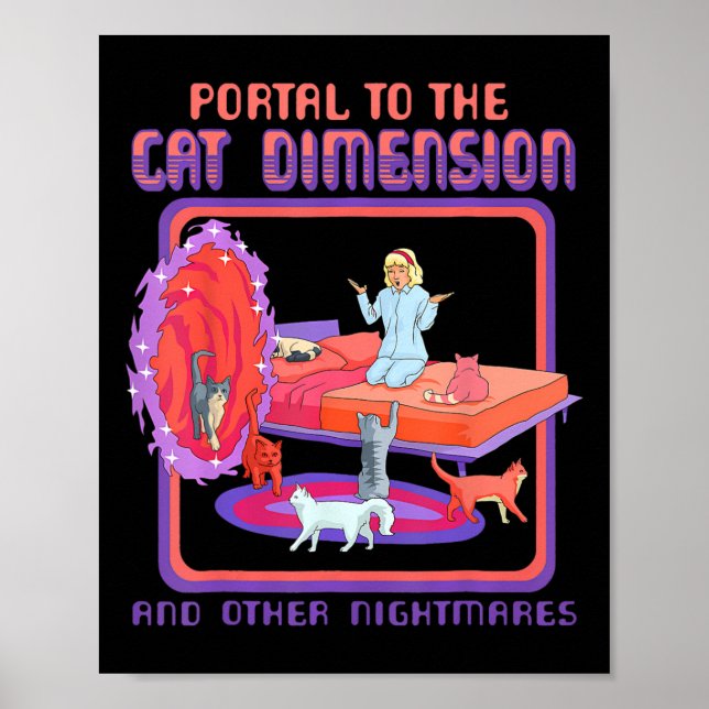 Poster Portal Para A Dimensão Cat Engraçado Gatinho (Frente)