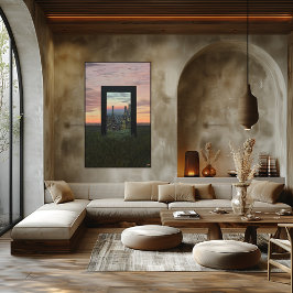 Poster Portal Sonhador Surrealista para Cidade nos Campos
