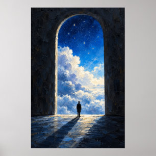 Poster Portal Surrealista Céu Azul Arte