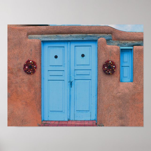 Póster Portas Azuis e Mortes Rista, Taos Adobe (Frente)
