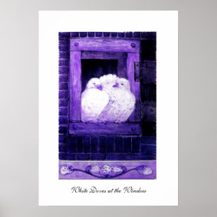 Poster PORTAS BRANCAS NA JANELA, Púrpura azul