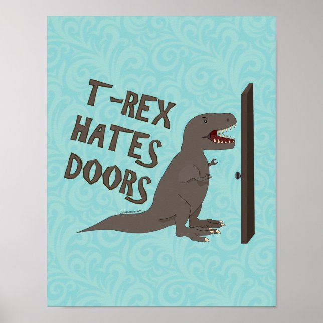 Poster Portas de Óculos T-Rex (Frente)