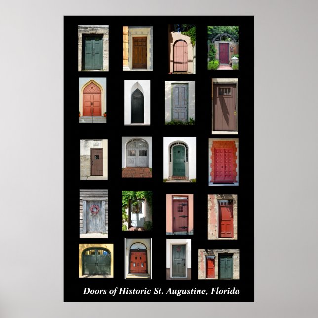 Póster Portas de Ruas Históricas. Augustine, Flórida (Frente)