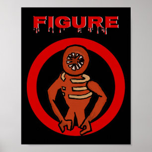 Poster Portas do jogo de horror do monstro preto