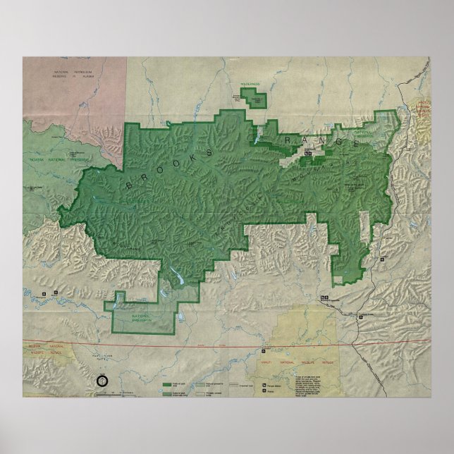 Poster Portas Do Mapa Nacional Da Reserva Árctica (Frente)