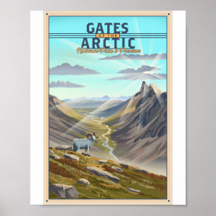 Poster Portas do Parque Nacional do Ártico, Litho Trabalh