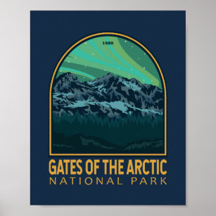 Poster Portas do Parque Nacional do Ártico Vintage Emblem