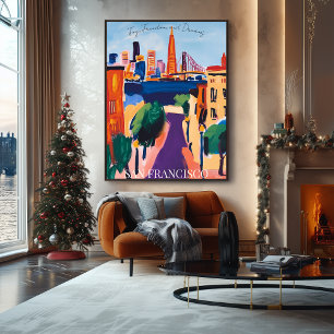 Poster Portas e Ruas do Ouro São Francisco em Fauvist