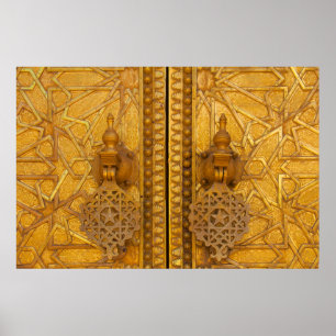 Póster Portas filigranas intrincadas do palácio de Fez