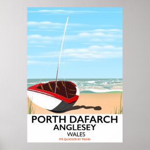 Póster Porth Dafarch, Anglesey viagens vintage