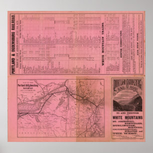 Poster Portland and Ogdensburg Railroad and connections
