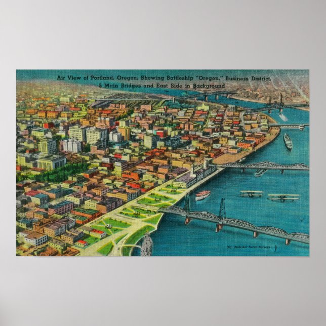 Póster Portland da Air Show Bridges e (Frente)