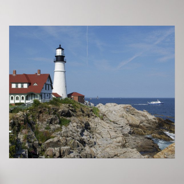 Poster Portland Head Light, Cabo Elizabeth, Maine, (Frente)