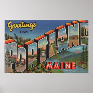 Poster Portland, Maine (cena do rio)