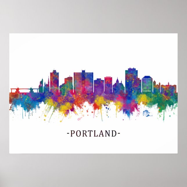 Poster Portland Maine Skyline (Frente)