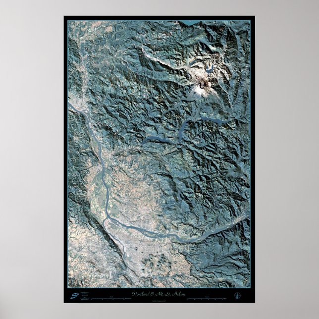 Poster Portland, OR & Mt. Rua (Frente)