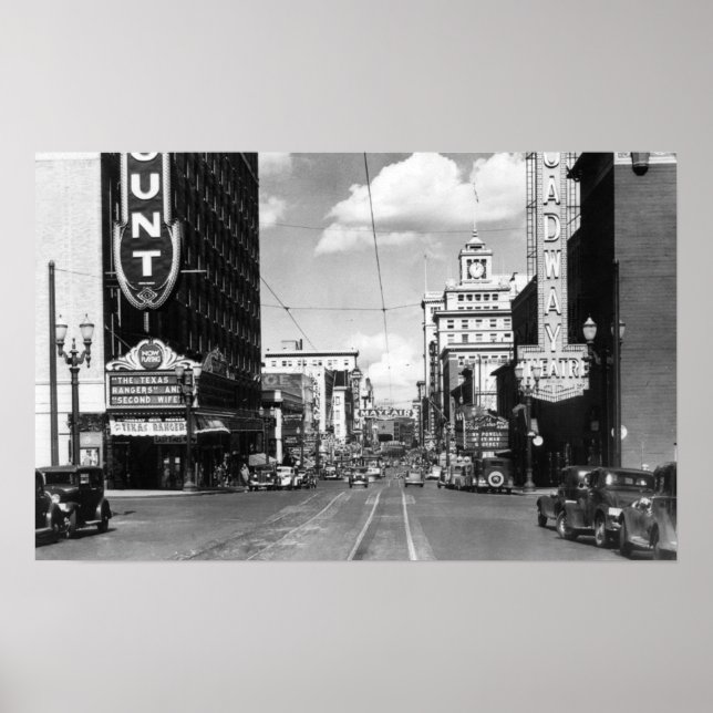 Póster Portland, OR View of Broadway Looking North (Frente)