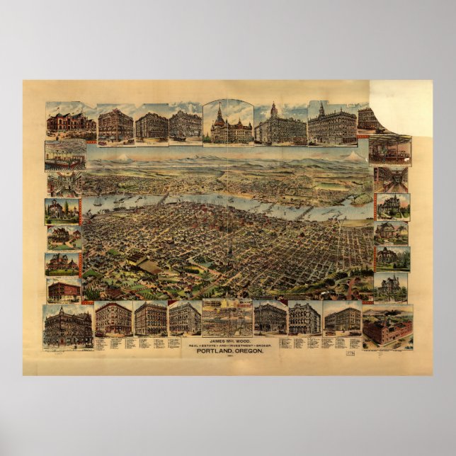 Poster Portland, Oregon (1890) (Frente)
