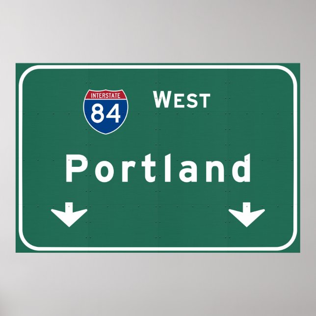 Póster Portland Oregon ou Interstate Highway Freeway: (Frente)