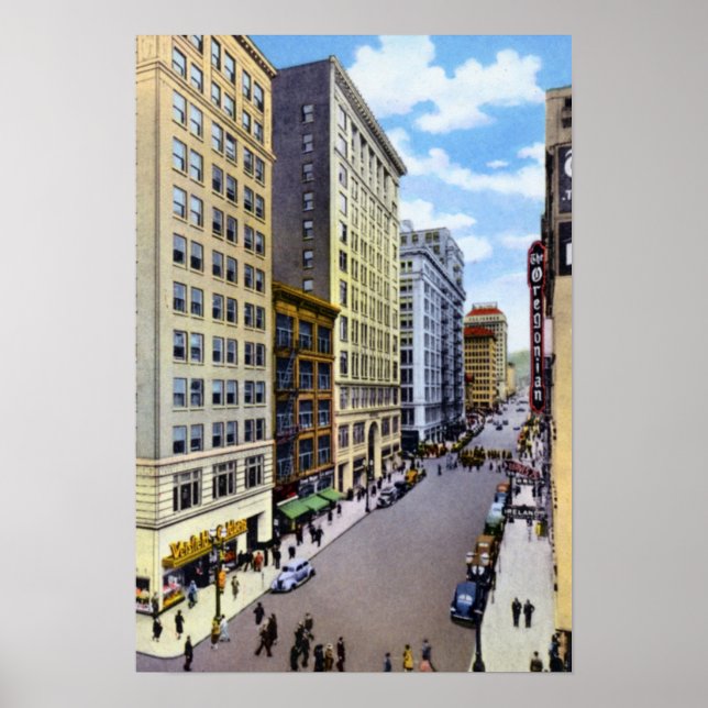Poster Portland Oregon Sexta Avenida (Frente)