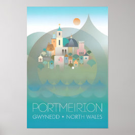Poster Portmeirion, Gwynned, Norte do País de Gales Impre