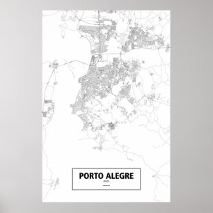 Póster Porto Alegre, Brasil (preto no branco)