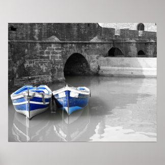 Poster Porto azul B e W