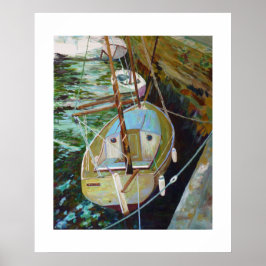 Poster porto d'Audierne à marée basse