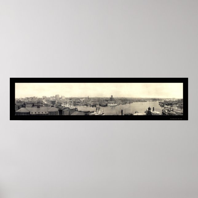 Póster Porto de Baltimore MD Photo 1905 (Frente)