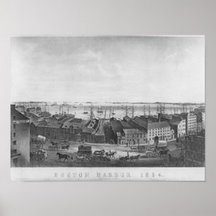 Póster Porto de Boston, 1854