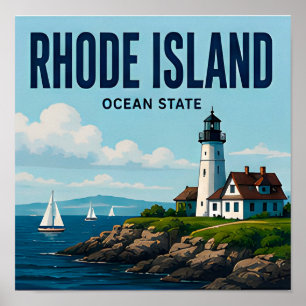 Poster Porto de Capitol Rhode Island Ocean State