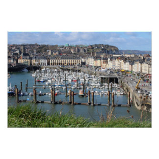 Póster Porto de Dieppe, Normandia, França,