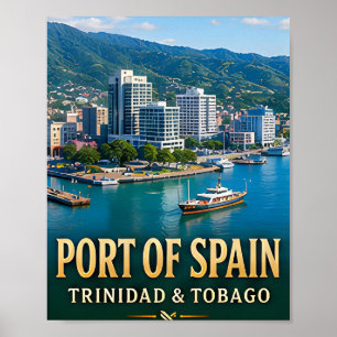 Poster Porto de Espanha Waterfront e Energia Caribenha