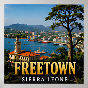 Poster Porto de Freetown e Beleza Atlântica