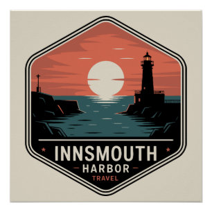 Póster Porto de Innsmouth – Crachá de Viagem Vintage