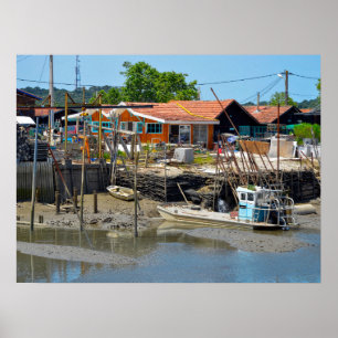 Poster Porto de La Teste de Buch em França Postcard Magne
