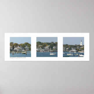 Póster Porto de Nantucket, Massachusetts Triptych