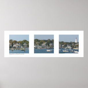 Póster Porto de Nantucket, Triptych de Massachusetts