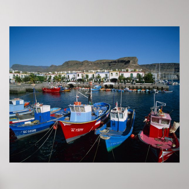 Póster Porto de Pesca, Puerto de Mogan, Gran Canaria, (Frente)