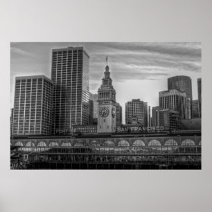 Póster Porto de San Francisco, a construção da balsa