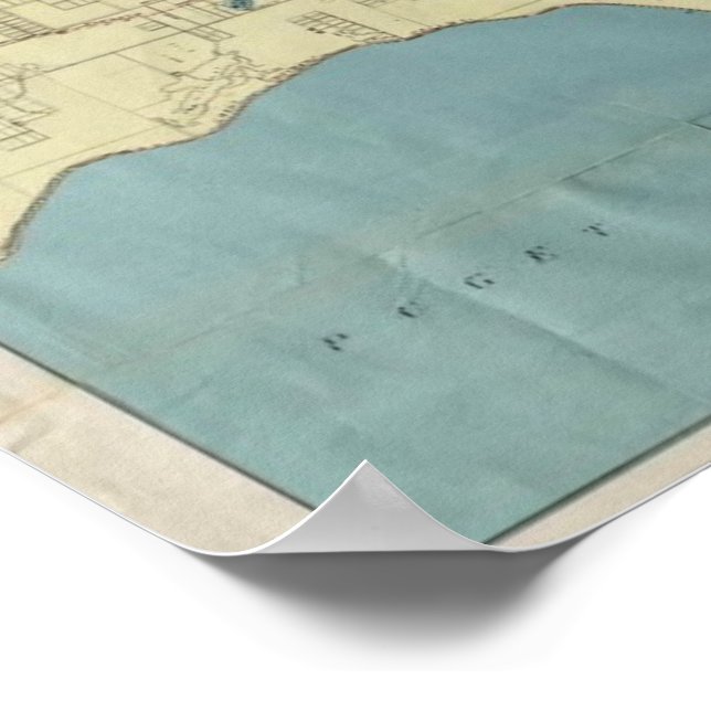 Póster Porto de Seattle mapa de colheita c. 1918 (Borda)