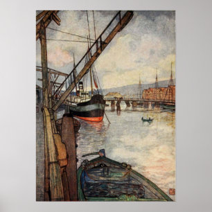 Póster Porto de Trondhjem Noruega do ~ de Nico Wilhelm