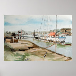 Poster Porto de Walberswick Suffolk Arte Costeira