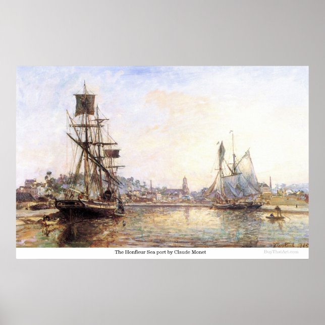 Póster Porto do Mar do Honfleur, de Claude Monet (Frente)