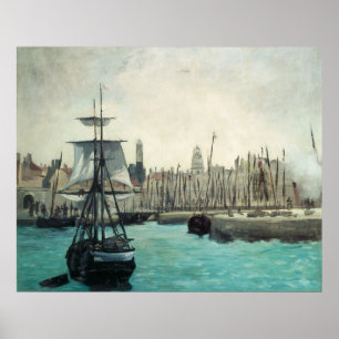 Póster Porto em Calais por Manet, arte do impressionismo