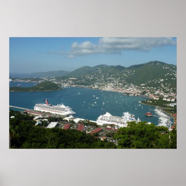 Poster Porto em St. Thomas Ilhas Virgens Americanas (Frente)